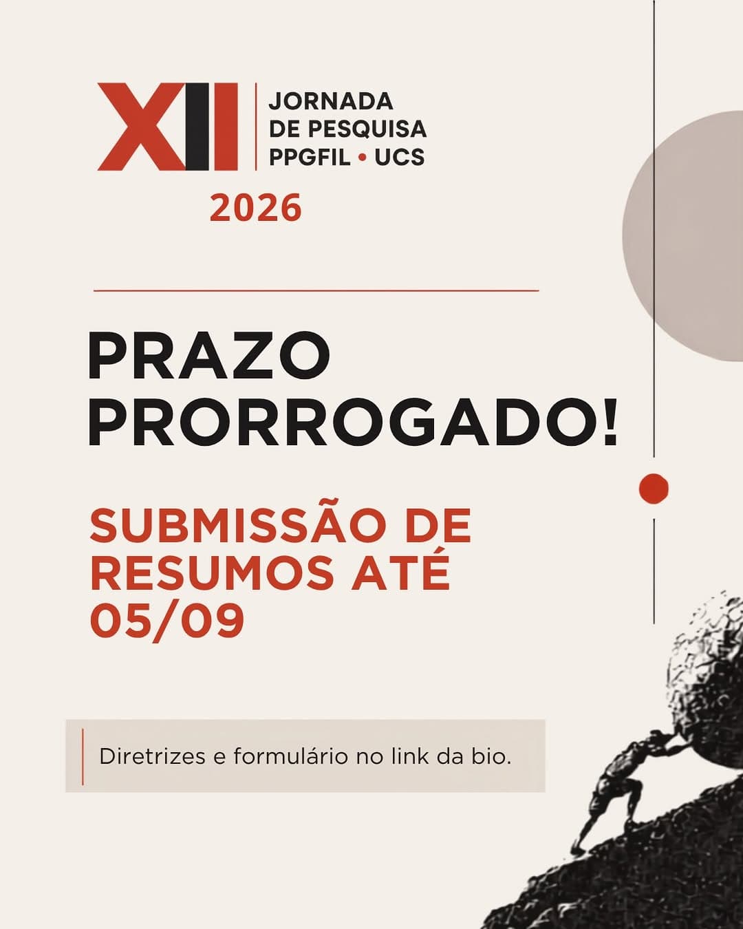 Prazo Prorrogado — Chamada de Trabalhos da XII Jornada de Pesquisa do PPGFil/UCS