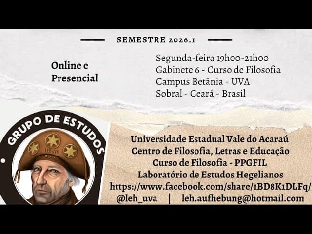 2ª Sessão do Grupo de Estudos Hegel 2026.1